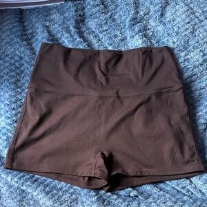 High Waist Chocolate Brown Women's Shorts